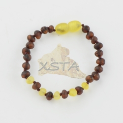 Amber teething bracelet with raw amber beads